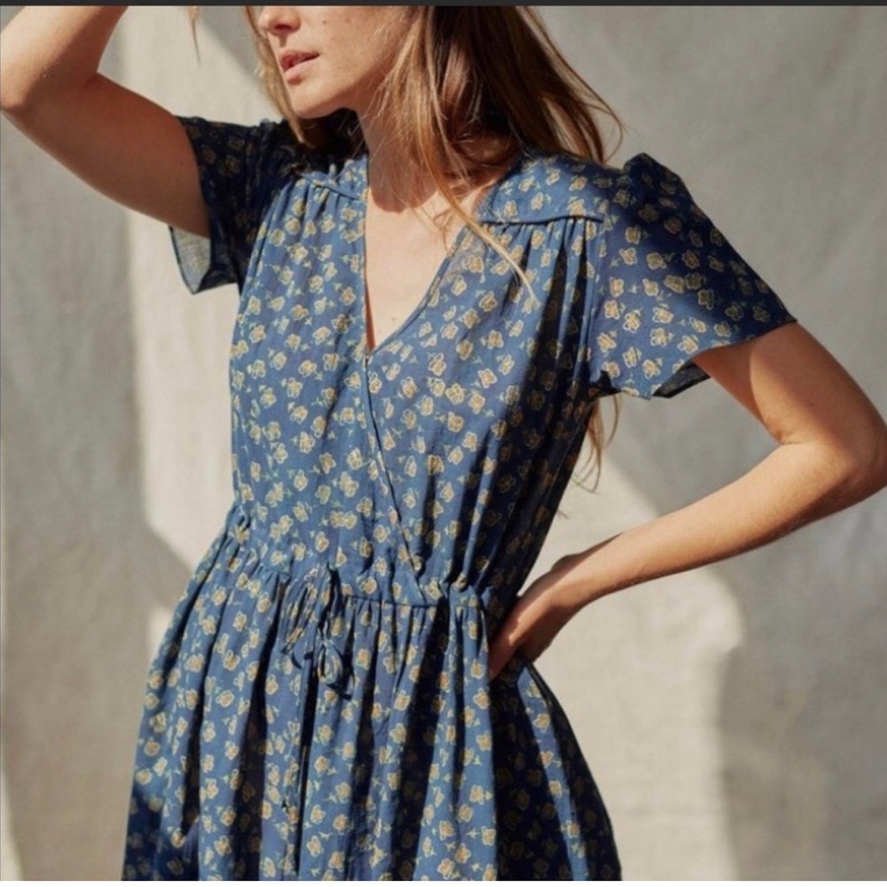 The Dawn Dress in Navy Poppy